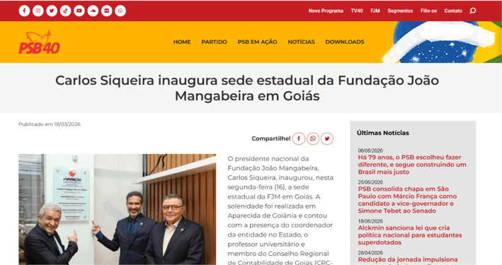 Inauguração FJM em Goiás